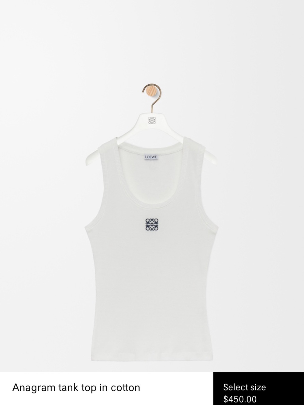 Loewe White Cotton Anagram Tank Top